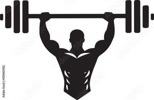 Gym fitness barbell logo icon vector illustration photo