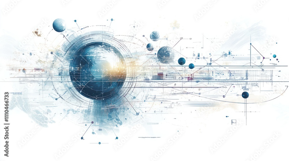 Fototapeta premium mathematics formula design, displayed prominently on a smooth white background. The formula integrates various mathematical elements