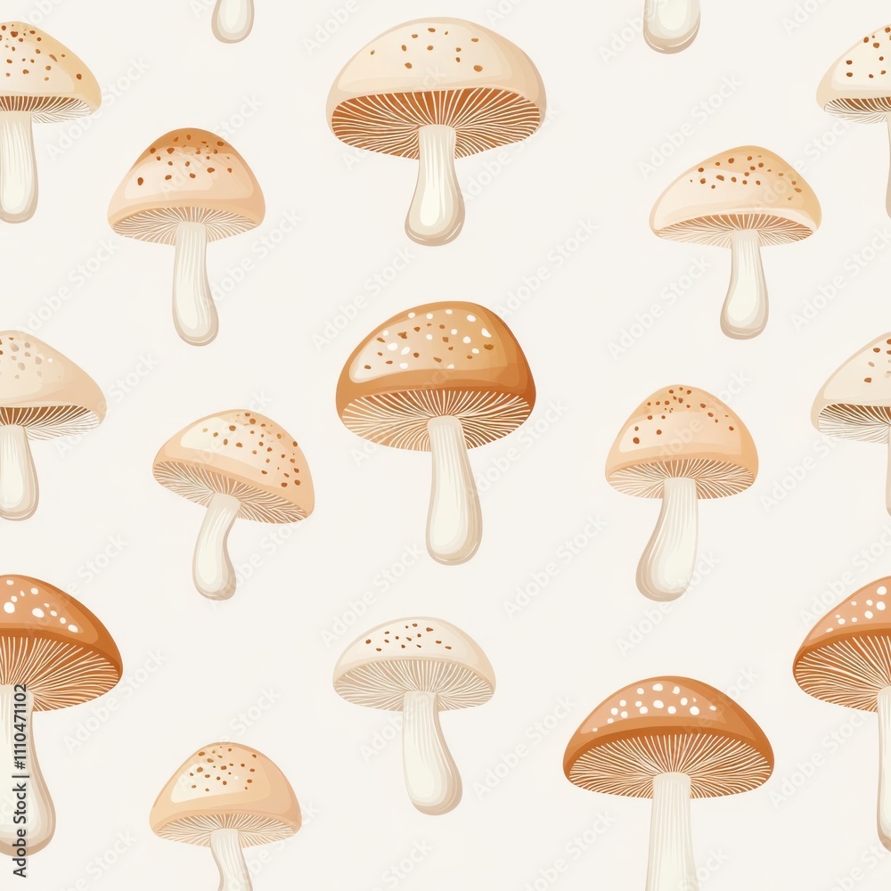 Soft Pastel Mushroom Caps Seamless Repeating Pattern Soft Pastel Mushroom Caps Seamless Repeating Pattern