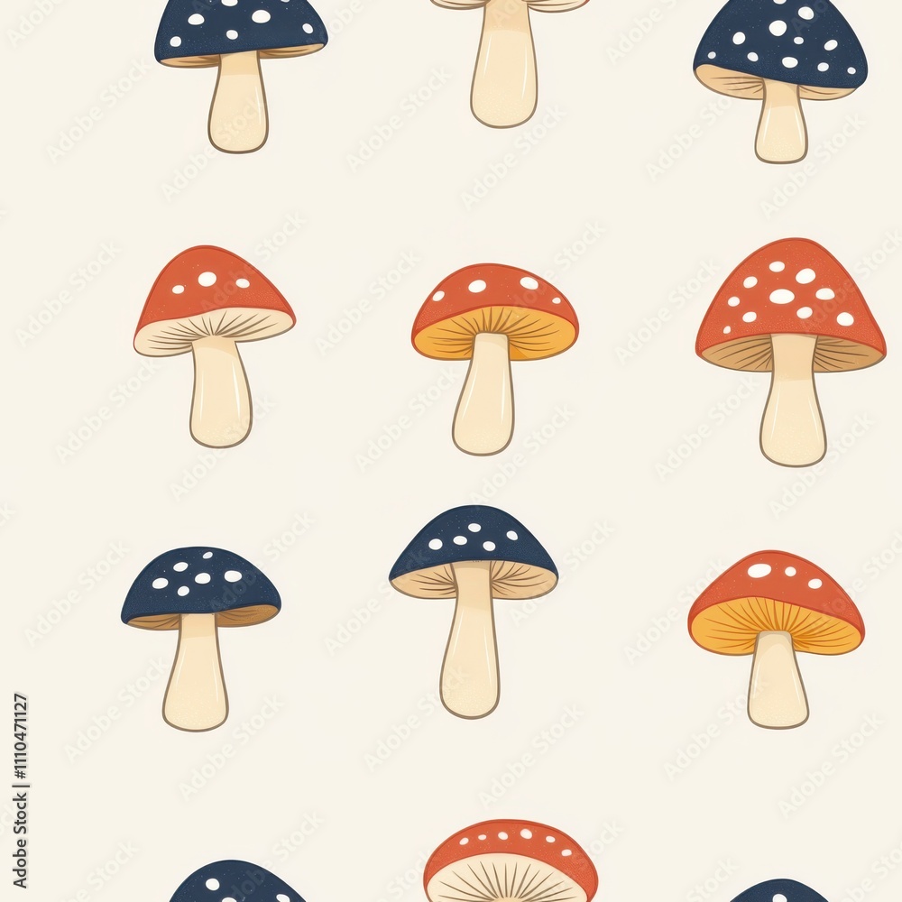 Soft Pastel Mushroom Pattern for Modern Spaces Soft Pastel Mushroom Pattern for Modern Spaces