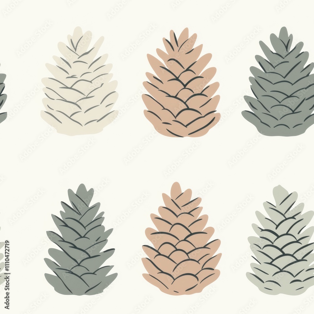 Soft Pastel Pinecone Pattern for Modern Spaces Soft Pastel Pinecone Pattern for Modern Spaces