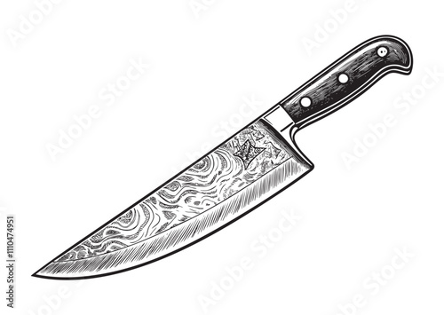 artisan knife engraving vector illustration
