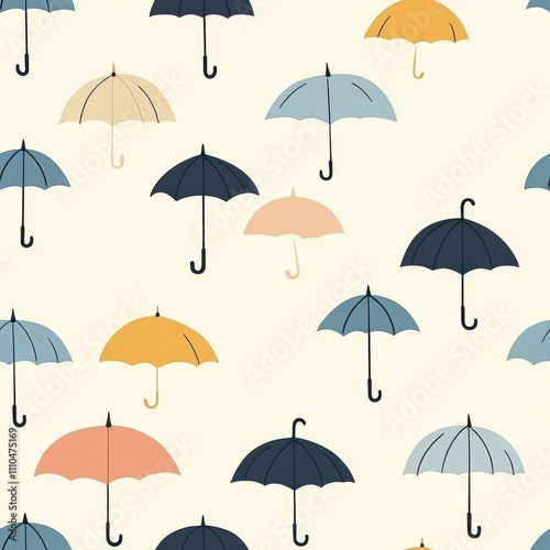 Soft Pastel Umbrella Pattern with Gentle Texture