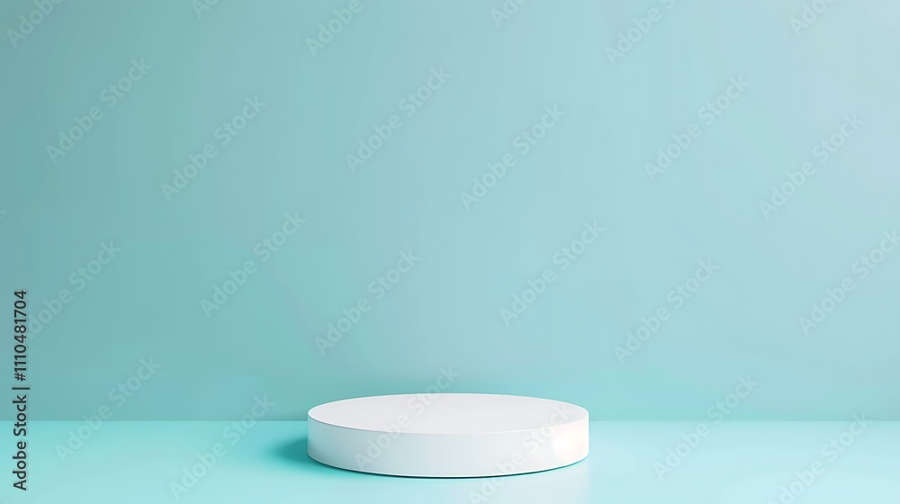 Minimalist White Cylinder on a Light Blue Background Minimalist White Cylinder on a Light Blue Background