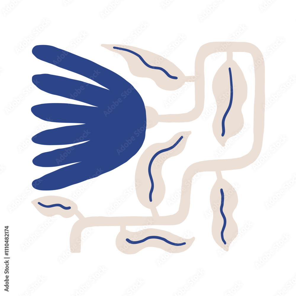 Abstract Floral Design in Blue Abstract Floral Design in Blue