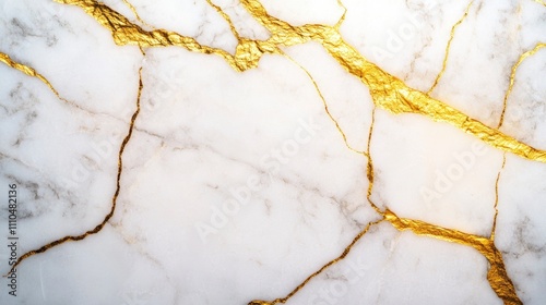 Gold lines on a white marble background, with golden swirls and veins of gold.