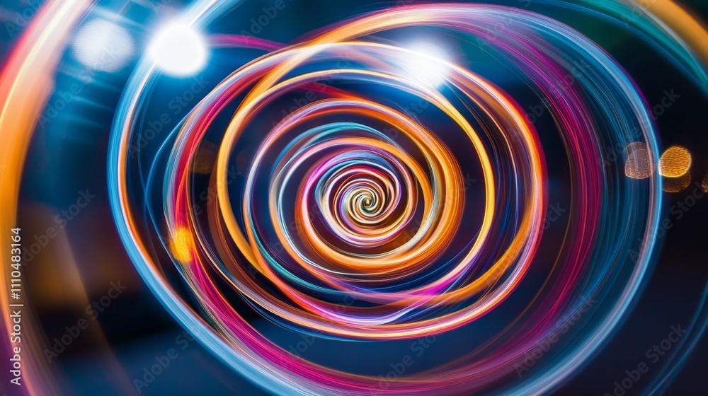 Abstract Light Trails Forming Spirals in Organic Shapes and Patterns Abstract Light Trails Forming Spirals in Organic Shapes and Patterns