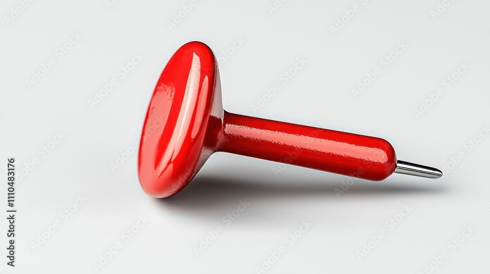 A photostock of a bold red pushpin angled perfectly, isolated on a white background, ideal for navigation or office-themed designs. High Quality A photostock of a bold red pushpin angled perfectly, isolated on a white background, ideal for navigation or office-themed designs. High Quality