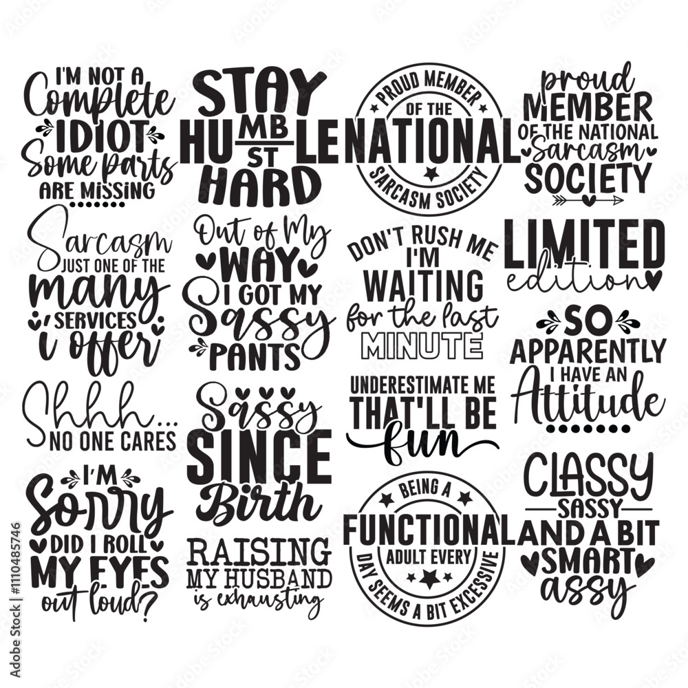 Fototapeta premium 16 Sarcastic SVG Bundle