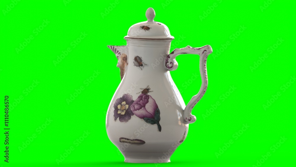 Obraz premium coffee pot with green background