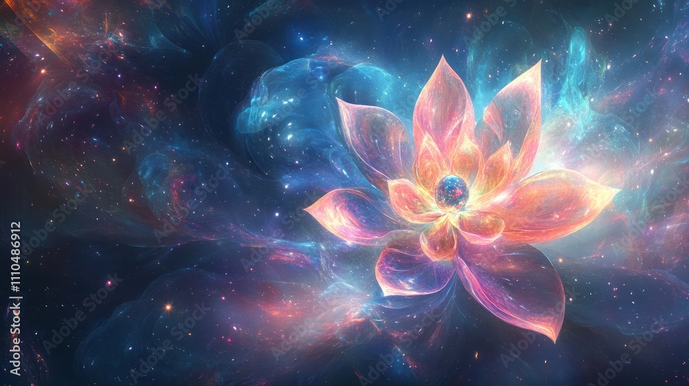 flower, showcasing delicate petals that appear to be made of light. The image conveys a sense of tranquility, with soft, flower, showcasing delicate petals that appear to be made of light. The image conveys a sense of tranquility, with soft,