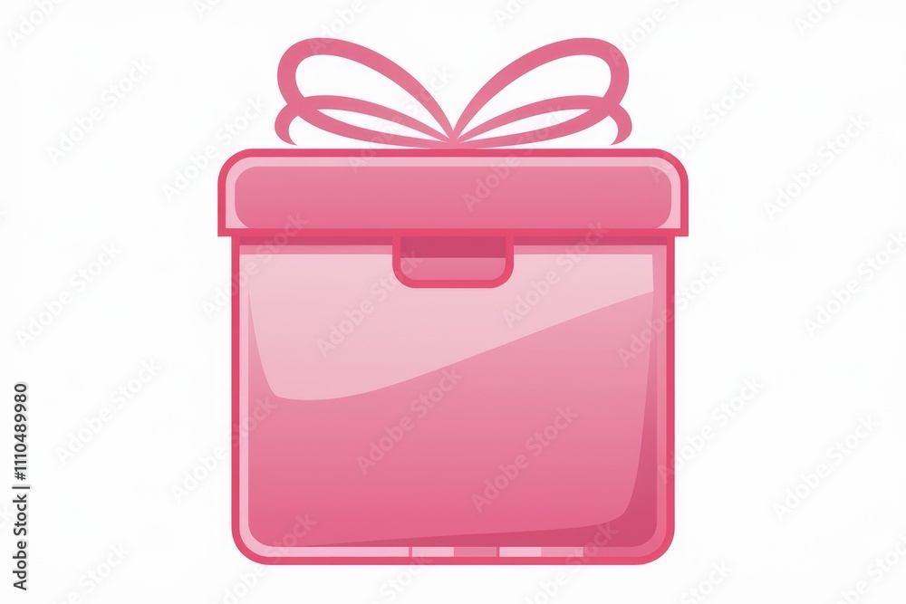 A pink gift box with a ribbon on top symbolizing a present or surprise. A pink gift box with a ribbon on top symbolizing a present or surprise.