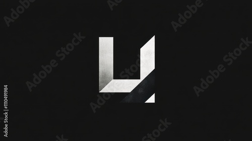 Letter L logo in geometric style, monochrome, clean design 