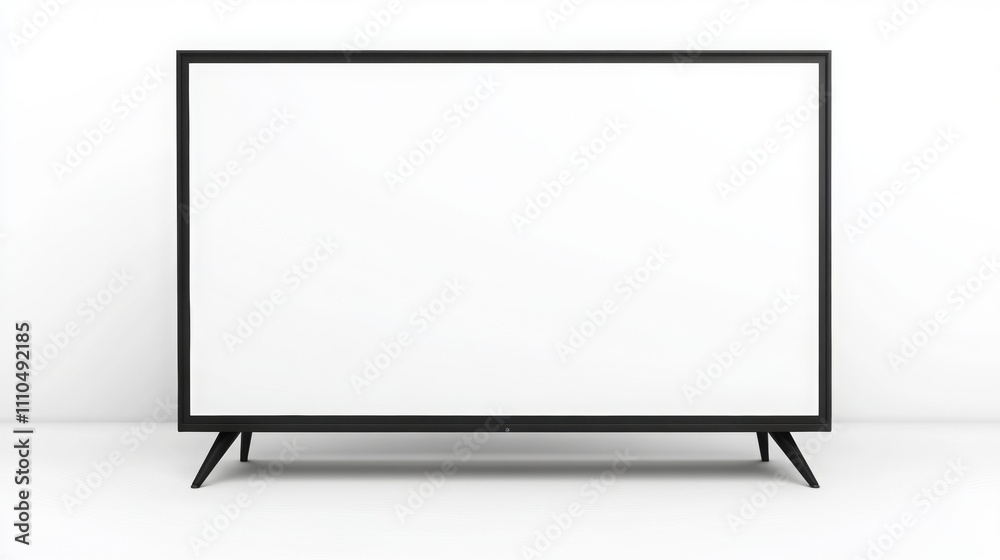 Mockup: TV on white background, stylish mockup Mockup: TV on white background, stylish mockup
