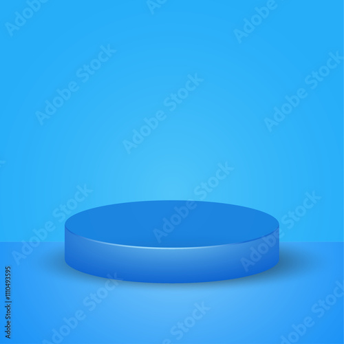 3D realistic blue podium