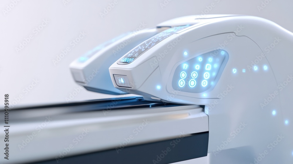 medical device with an ergonomic design and multiple sensors visible on its surface medical device with an ergonomic design and multiple sensors visible on its surface