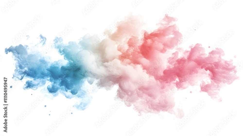 Fototapeta premium Abstract colorful ink clouds in pastel tones.