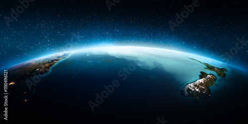 Australia and New Zeland night map