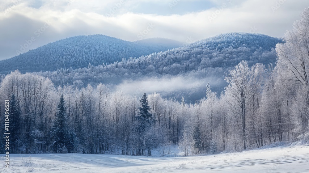 Obraz premium has a skin landscape made only of snow with high-end white cosmetic cream forming mountains