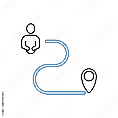 path concept line icon. Simple element illustration. 
path concept outline symbol design.