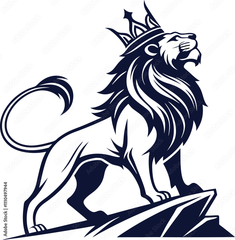 Obraz premium King Lion Logo Design Vector