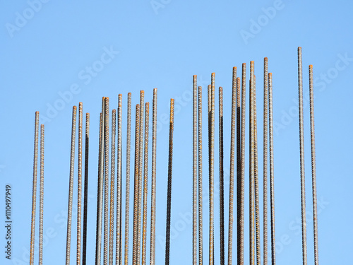 Steel rebar. It can easily be assembled into place be it for columns, foundation slabs, paving, drainage, and whatnot. photo