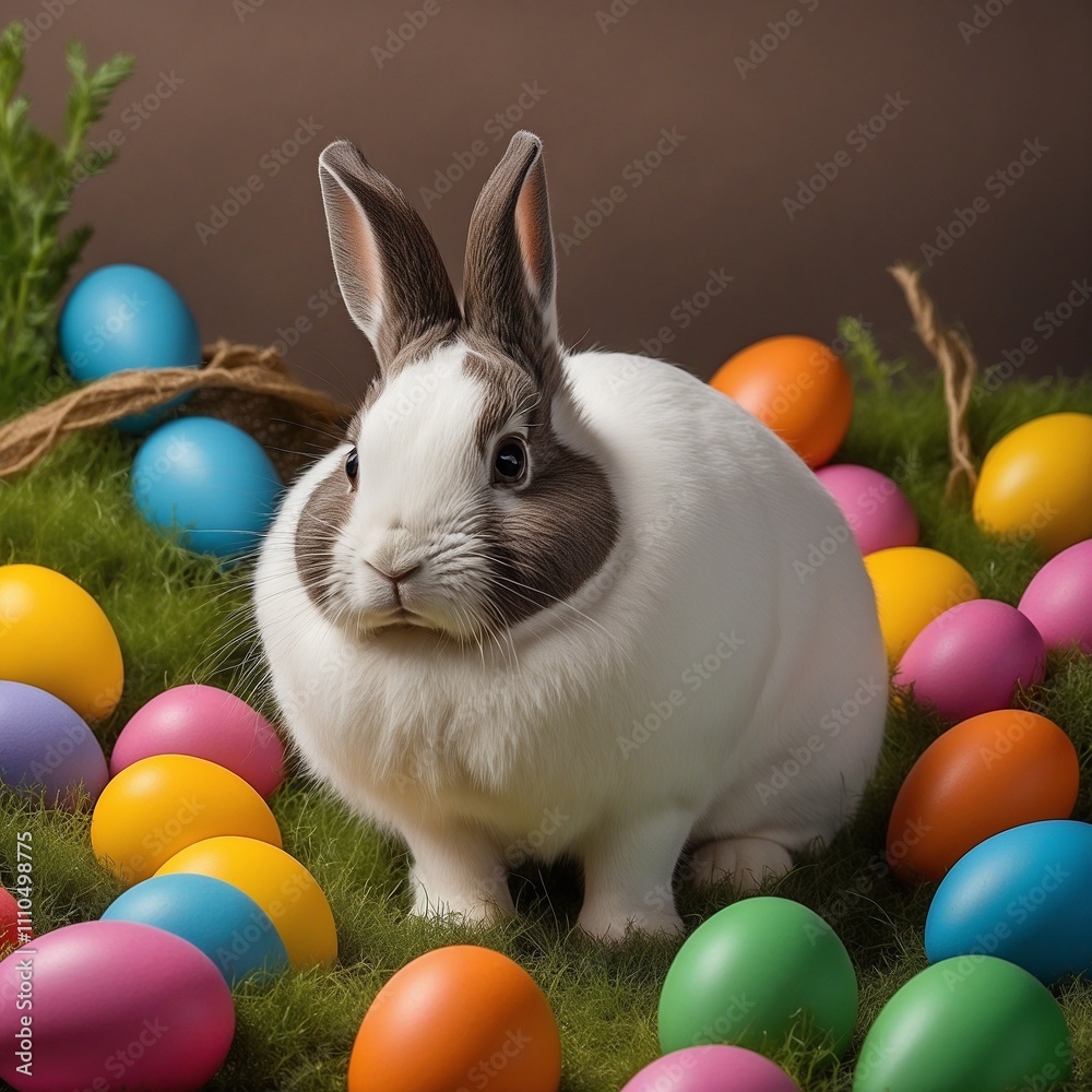 Osterhase und Ostereier. Generative AI Technologie Osterhase und Ostereier. Generative AI Technologie