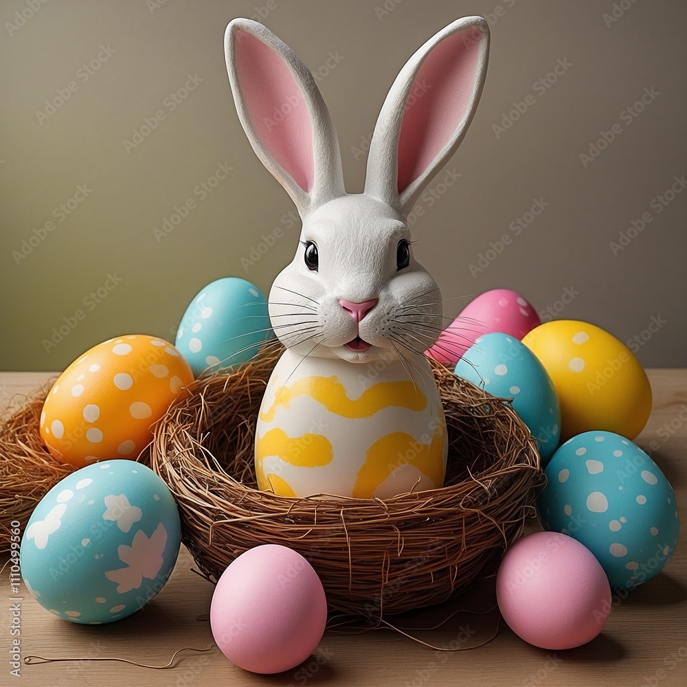 Osterhase und Ostereier. Generative AI Technologie Osterhase und Ostereier. Generative AI Technologie