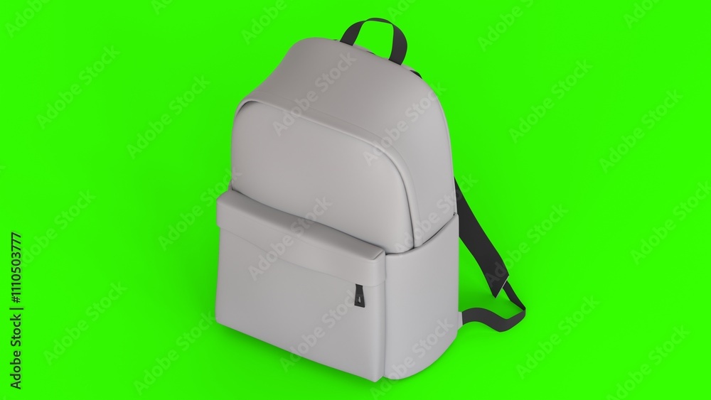 white backpack with green background white backpack with green background