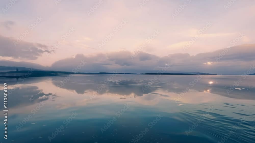 ethereal timelapse video of cloud reflections moving across a mirror-like water surface, featuring slow pan and subtle color shifts ethereal timelapse video of cloud reflections moving across a mirror-like water surface, featuring slow pan and subtle color shifts