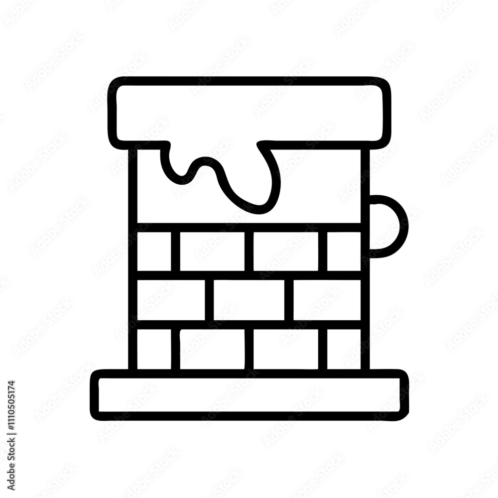 chimney Outline Icon, christmas icon - Black outline icon of chimney symbolizing Christmas, holidays, and festive in simple design. chimney Outline Icon, christmas icon - Black outline icon of chimney symbolizing Christmas, holidays, and festive in simple design.
