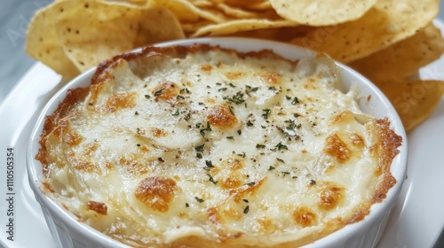 Delectable Creamy Cheese Dip with Crispy Tortilla Chips