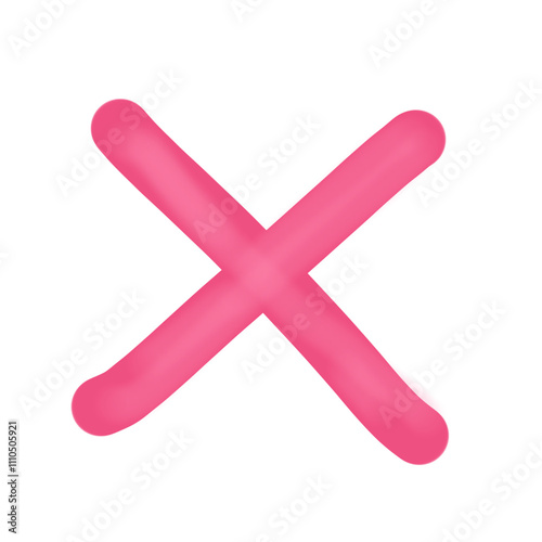 pink cross mark
