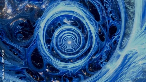 Wallpaper Mural Blue magic wormhole fractal Torontodigital.ca