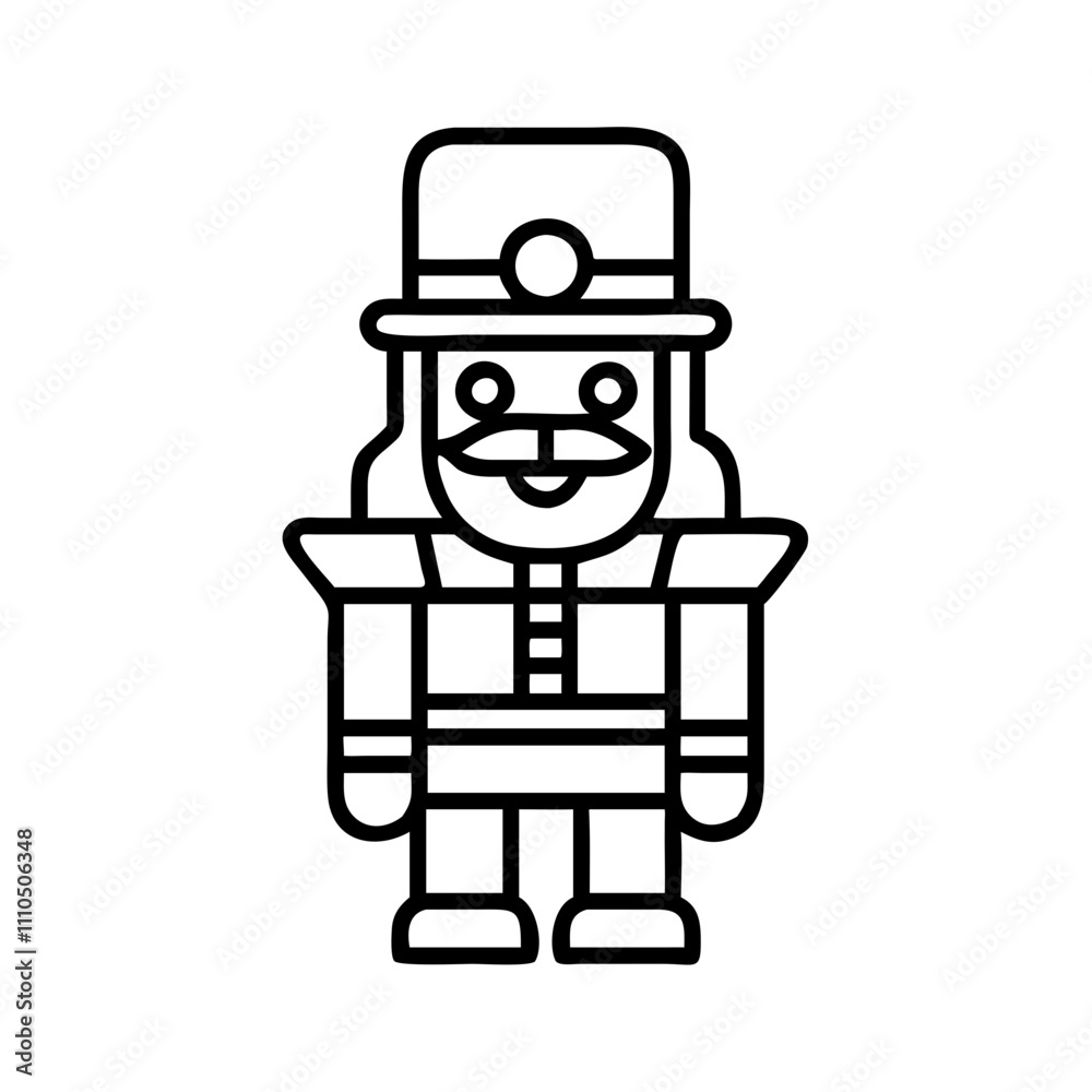 nutcracker figure Outline Icon, christmas icon - Black outline icon of nutcracker figure symbolizing Christmas, holidays, and festive in simple design. nutcracker figure Outline Icon, christmas icon - Black outline icon of nutcracker figure symbolizing Christmas, holidays, and festive in simple design.