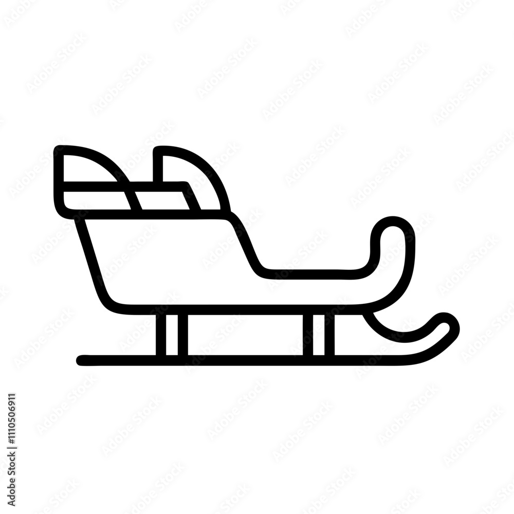 sled Outline Icon, christmas icon - Black outline icon of sled symbolizing Christmas, holidays, and festive in simple design. sled Outline Icon, christmas icon - Black outline icon of sled symbolizing Christmas, holidays, and festive in simple design.