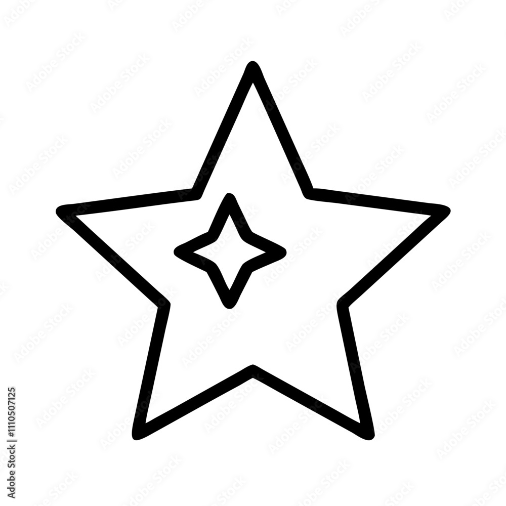 star Outline Icon, christmas icon - Black outline icon of star symbolizing Christmas, holidays, and festive in simple design. star Outline Icon, christmas icon - Black outline icon of star symbolizing Christmas, holidays, and festive in simple design.