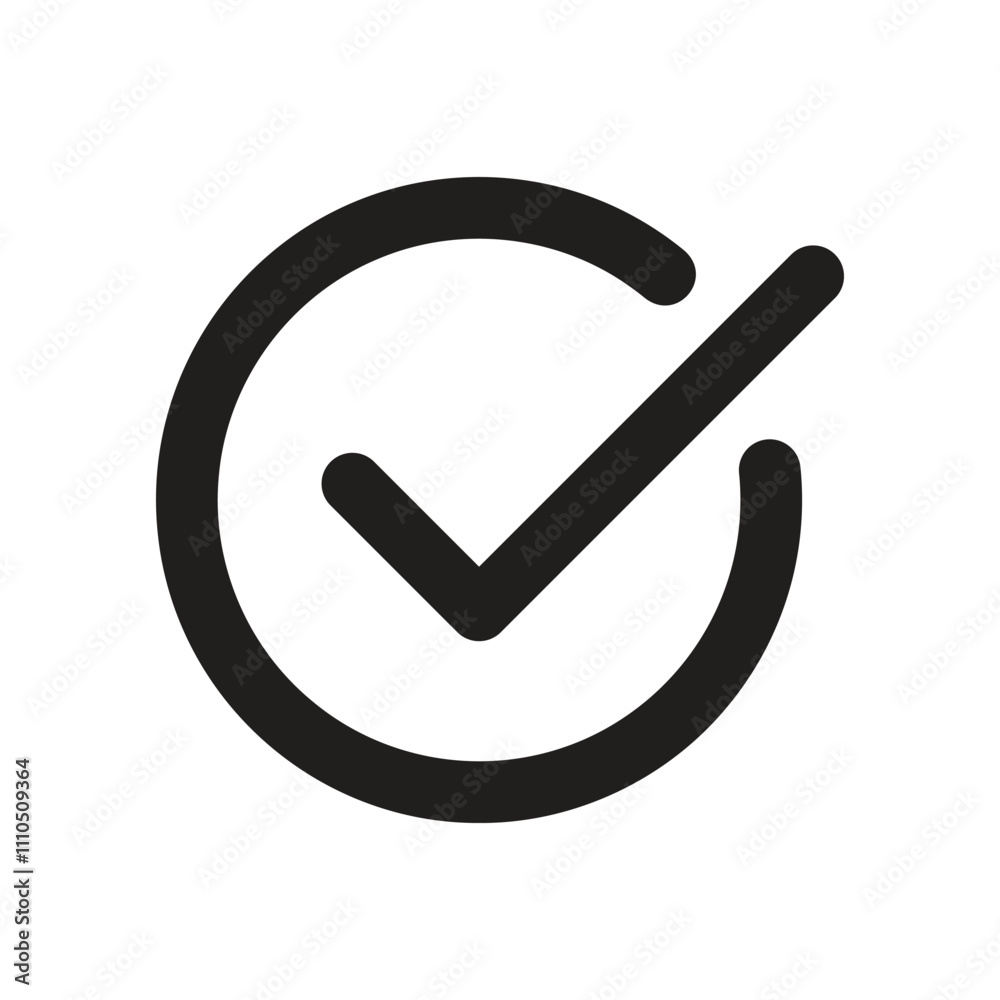 Vector Check Icon Isolated On White Vector Check Icon Isolated On White