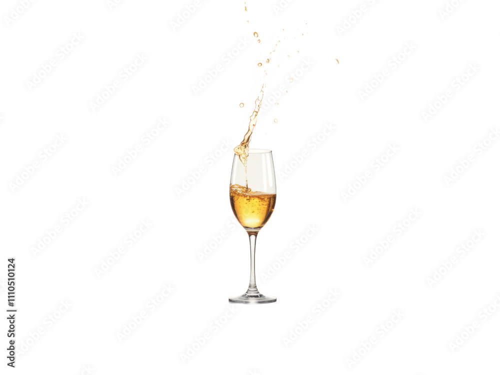 Golden Sparkle: Champagne Pour in Glass Golden Sparkle: Champagne Pour in Glass