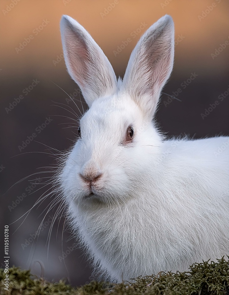 beautiful white bunny, detail of the face, AI generated beautiful white bunny, detail of the face, AI generated