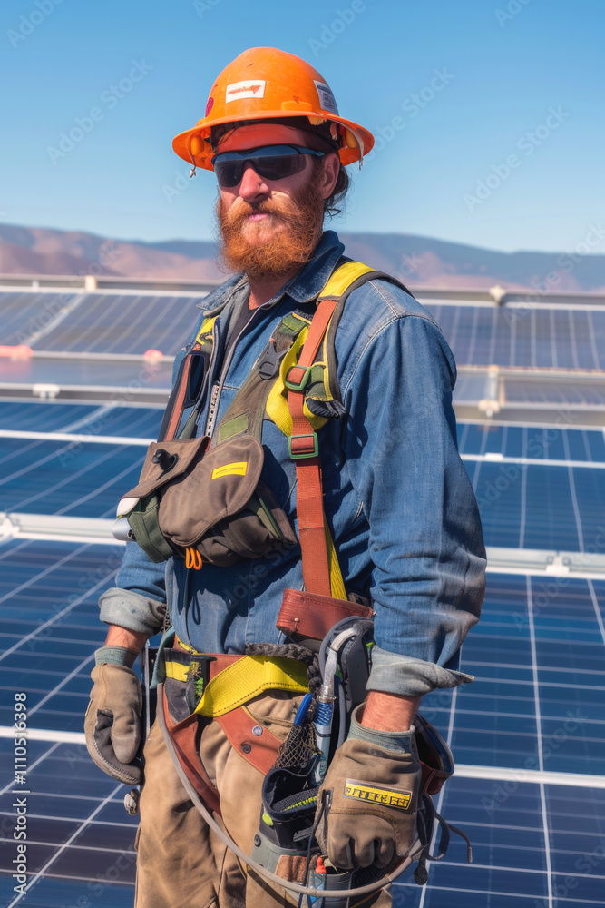 engineer next to a solar panel Generative AI engineer next to a solar panel Generative AI