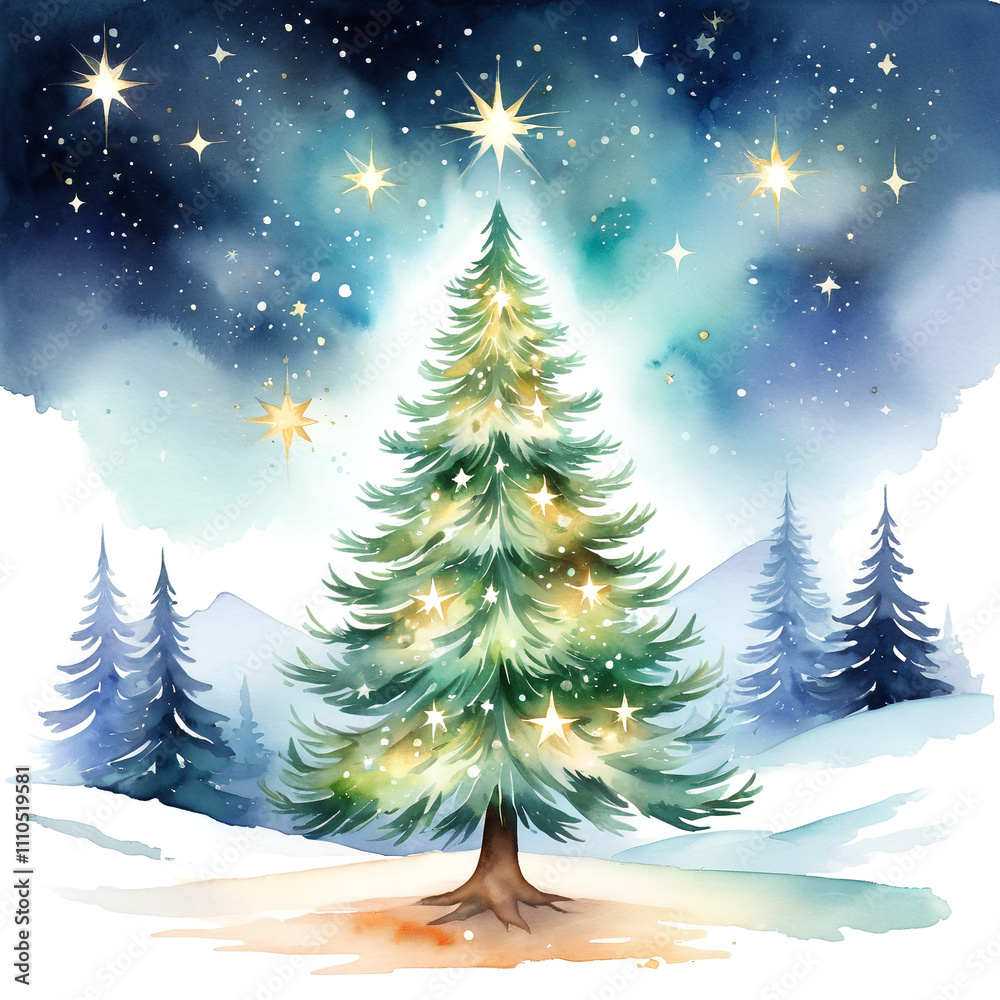 Obraz premium christmas tree in snow
