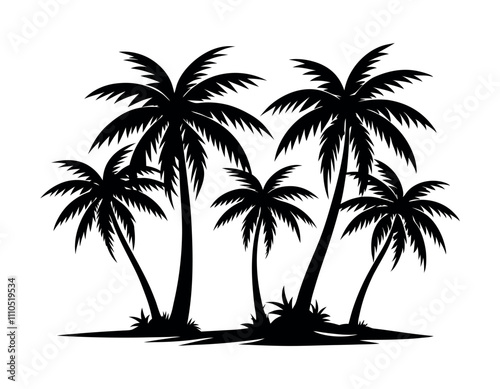 silhouette of palm trees. eps 10