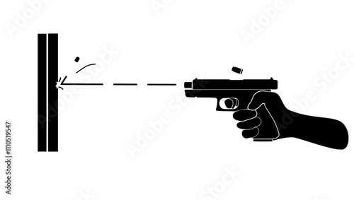 bulletproof material, black  isolated silhouette