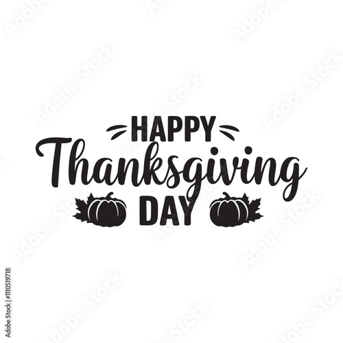 Happy thanksgiving day typography lettering decorative vector design with white background photo