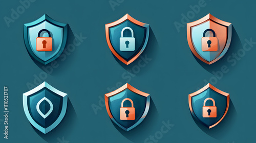 Security shield sign vector illustration, Lock security icon, Set of security shield icons, securityshields symbols with check mark and padlock, Shield security icon, Safety, protection sign