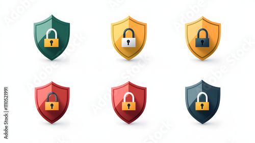 Security shield sign vector illustration, Lock security icon, Set of security shield icons, securityshields symbols with check mark and padlock, Shield security icon, Safety, protection sign