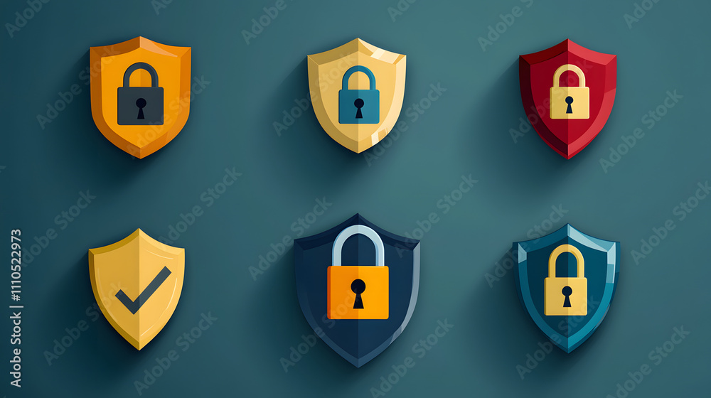 Security shield sign vector illustration, Lock security icon, Set of security shield icons, securityshields symbols with check mark and padlock, Shield security icon, Safety, protection sign Security shield sign vector illustration, Lock security icon, Set of security shield icons, securityshields symbols with check mark and padlock, Shield security icon, Safety, protection sign