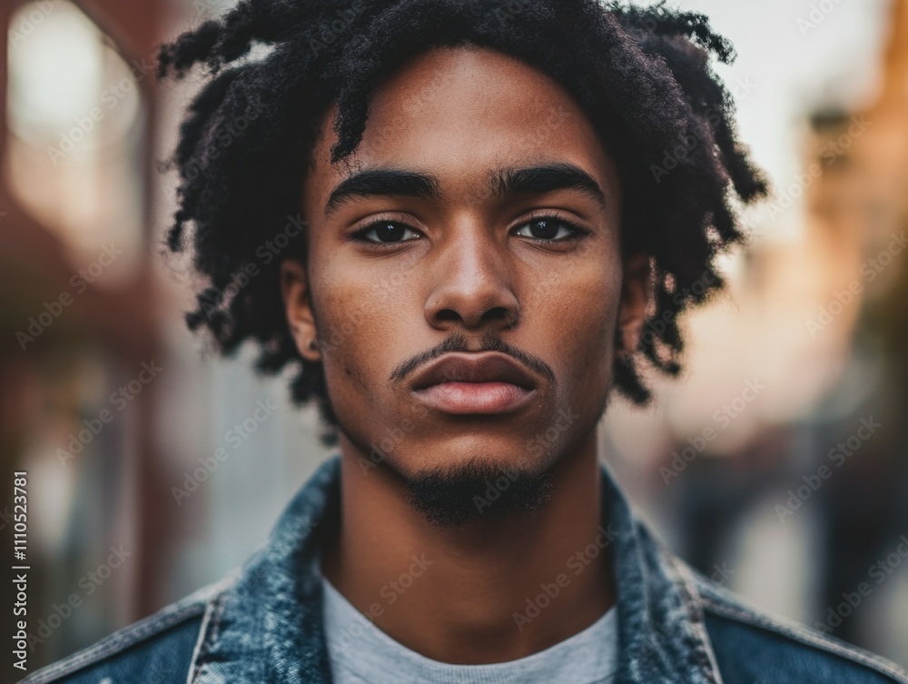 Hip-Hop Urban Portrait of Young Man with Locks Hip-Hop Urban Portrait of Young Man with Locks