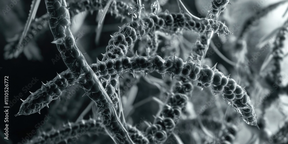 Botanical Macro Photography: Close-up Focus on Seed Heads in Flower Arrangement Botanical Macro Photography: Close-up Focus on Seed Heads in Flower Arrangement